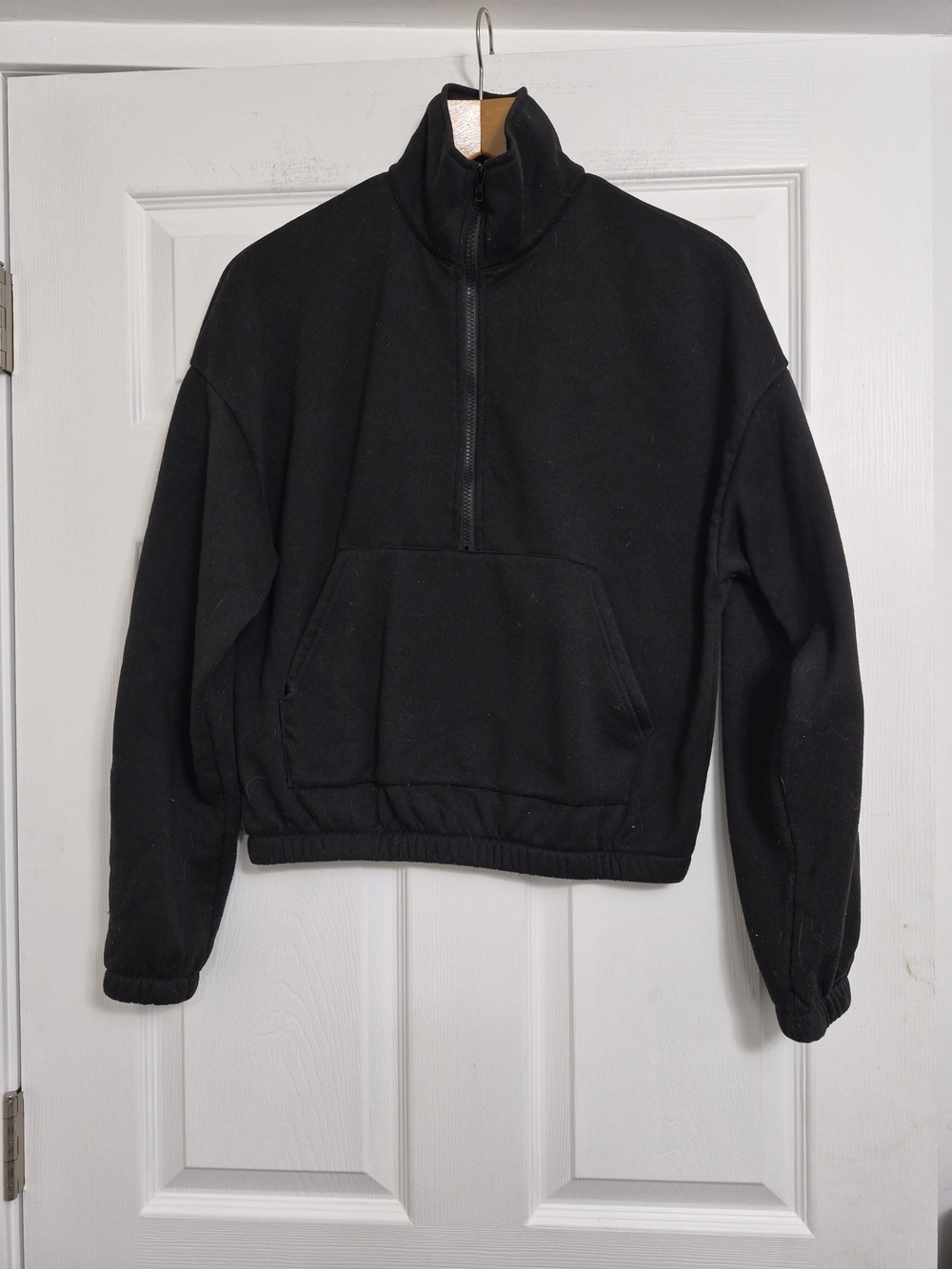 SHEIN Black Women's Half-Zip Fleece Pullover